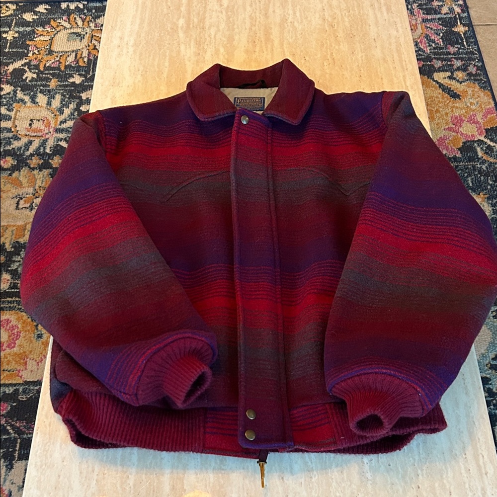 Pendleton Red and Purple Striped Jacket